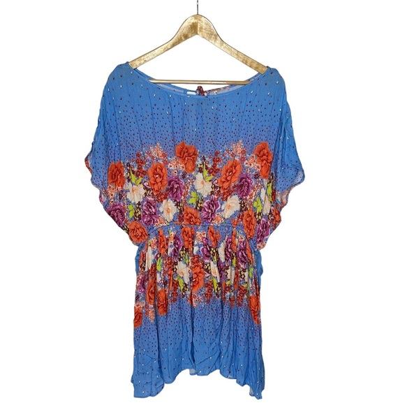 NWOT Free People Botanical Borders Mini Dress Blue small - Picture 3 of 13